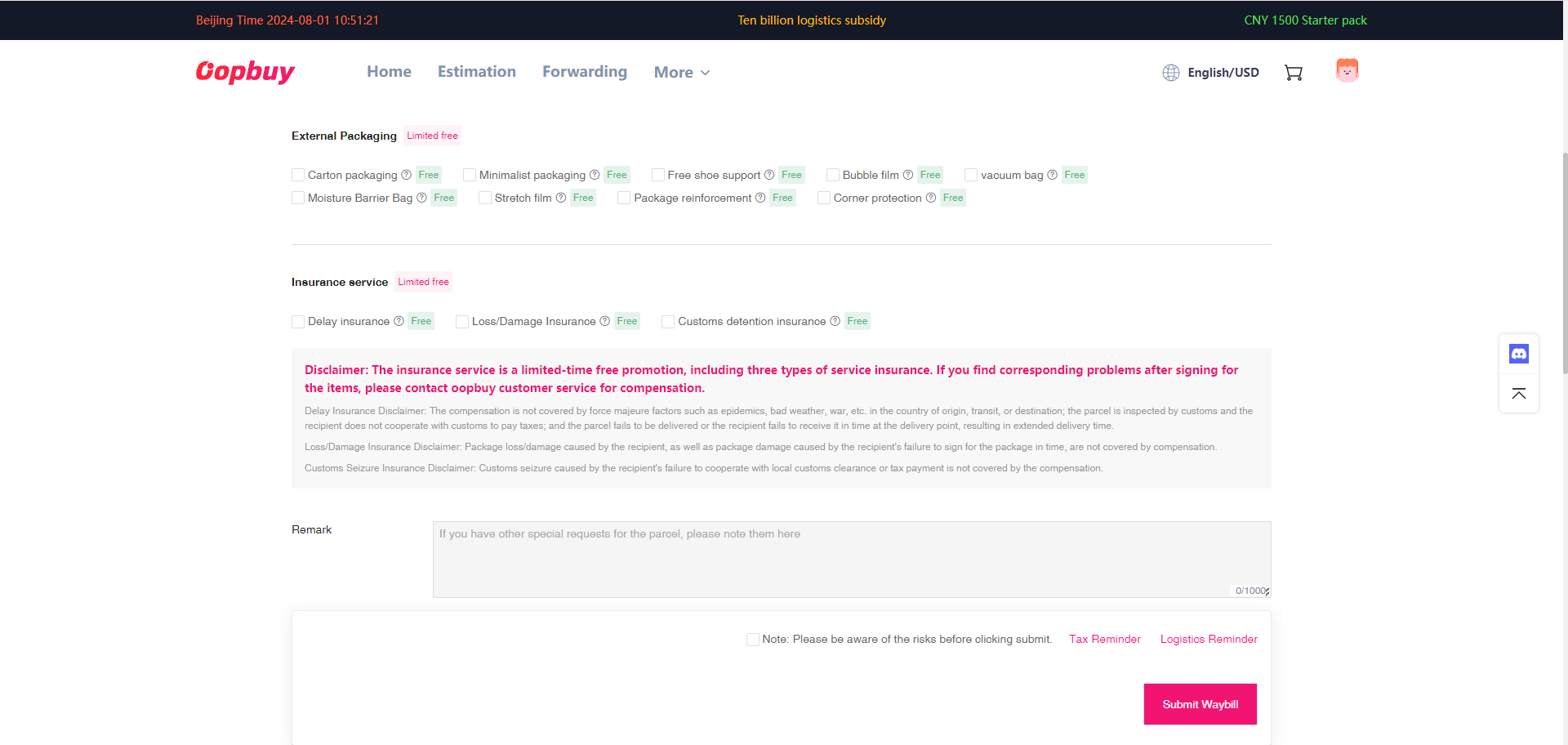Step 8: Create the parcel and complete waybill details — frame 2