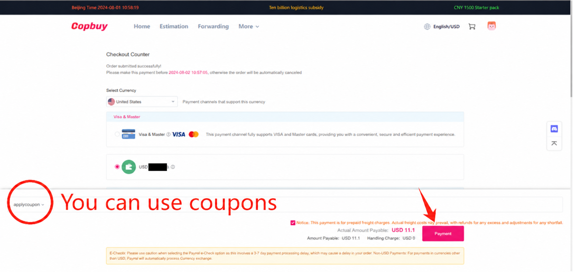 Step 9: Review the estimated freight payment
